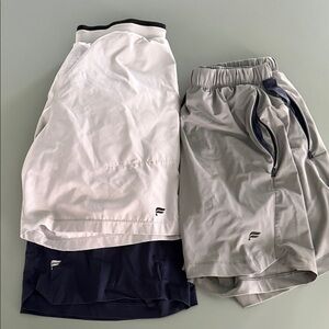 Fabletics Men's Athletic Shorts - Stone, Navy and Gray